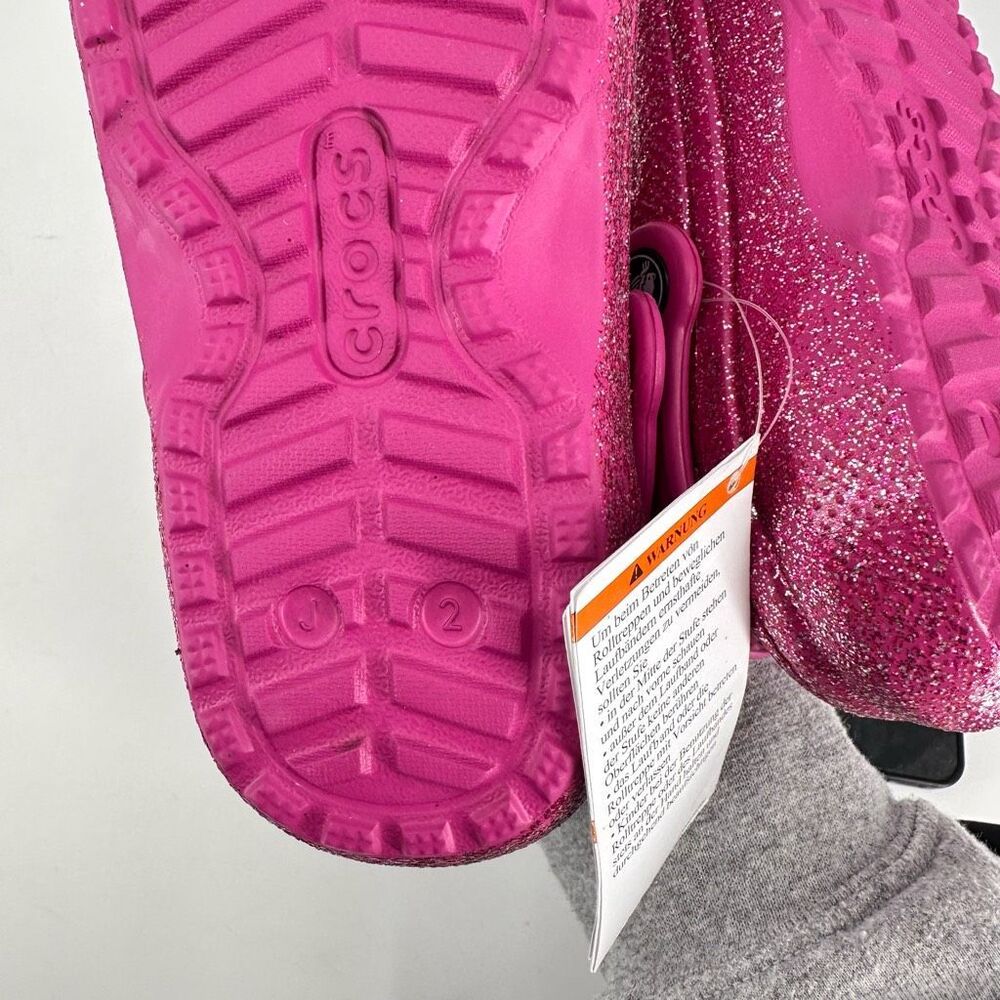 CROCS Kids Glitter Pink Sandals - Picture 7 of 7